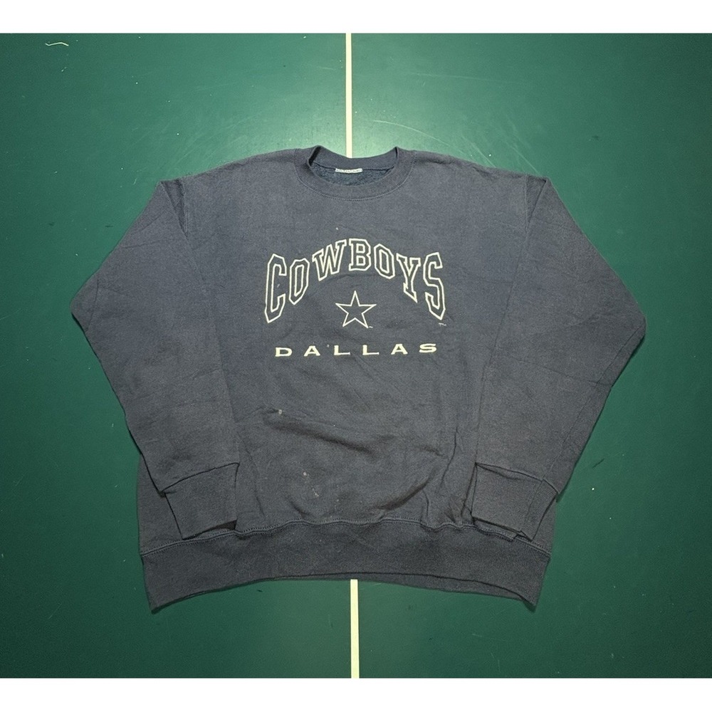 Vintage Dallas Cowboys Crewneck Sweatshirt Size XL Sun Faded Navy Blue Lee Sport